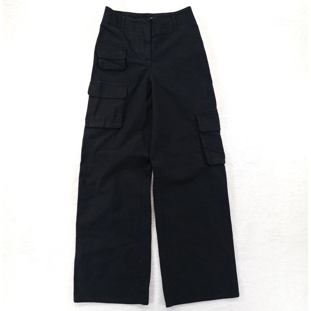 Aritzia Wilfred Free Picture Cargo Pant Womens 0 Black Utility Wide Leg Casual